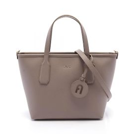 Bolsa tote de couro marrom clássico Furla Marrom