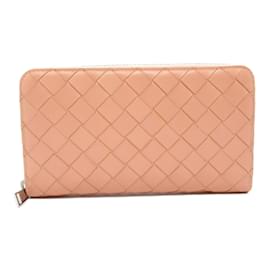Bottega Veneta-Bottega Veneta Intrecciato Long Wallet-Pink