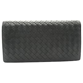 Bottega Veneta-Bottega Veneta Intrecciato Zip Long Wallet-Brown,Dark grey