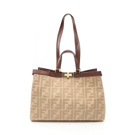Fendi Peekaboo X Tote Medium Bag Brown Beige