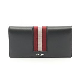 BALLY Portafoglio Lungo Bi-fold in Pelle Nera Nero