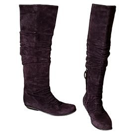 Ermanno Scervino Lederstiefel Lila Lila