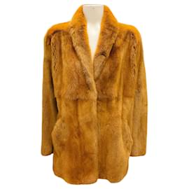 Manteau en fourrure de vison camel Sprung Frères Camel