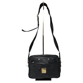 Borsa a tracolla in nylon Visetos vintage MCM nera Nero