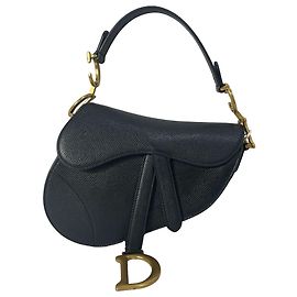 Dior Mini Saddle Bag in Black Leather  Black