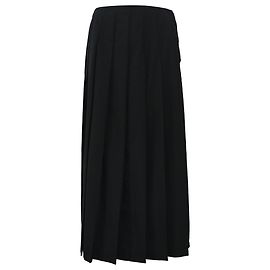 Comme Des Garcons Saia Midi Plissada Comme Des Garçons em Lã Preta Preto