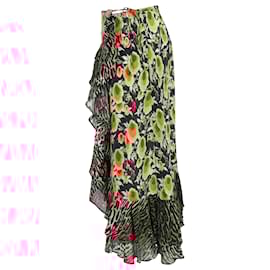 Autre Marque- Rixo Liv Printed Midi Wrap Skirt in Multicolor Silk-Multiple colors