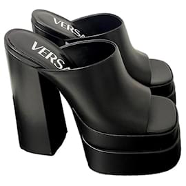 Versace Platform Mules Black