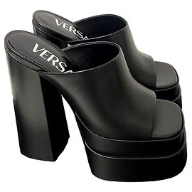 Mules de plataforma Versace Preto