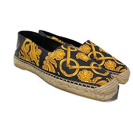 Versace Baroque Espadrillas Black Golden Yellow