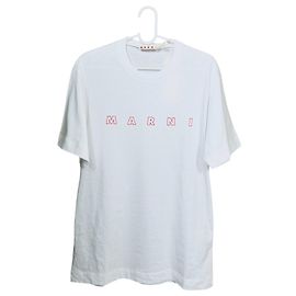 Camiseta branca Marni com logo de algodão Branco