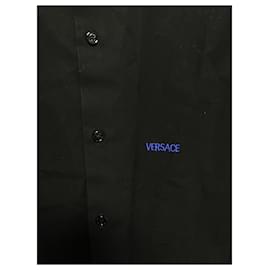 Versace-Camisa de algodão Versace-Preto