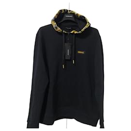 Versace-Versace Barocco Hoodie-Black,Yellow
