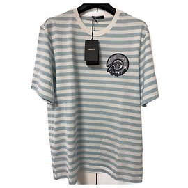 Camiseta de rayas náuticas Versace Blanco Azul claro