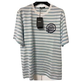 Versace-Versace Nautical Stripe T-shirt-White,Light blue