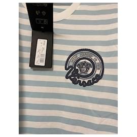 Versace-Versace Nautical Stripe T-shirt-White,Light blue