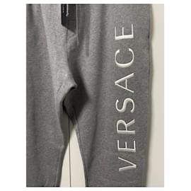 Versace-Versace Logo Sweatpants-White,Grey