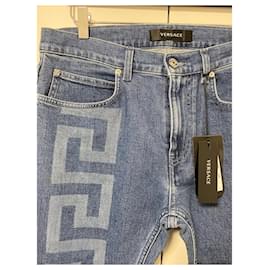 Versace-Versacw Greca Straight Denim-Blue,Light blue