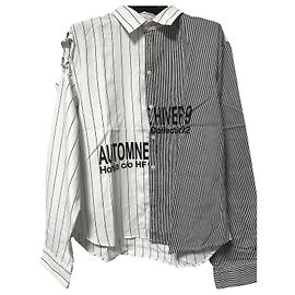 Autre Marque Honja c/o HF AH19 Camisa Oversize de Algodón Negro Blanco Negro Blanco