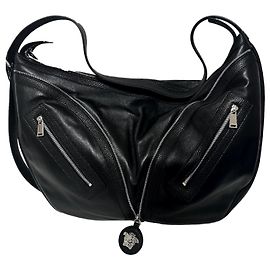 Borsa a spalla Hobo Repeat di Versace Nero
