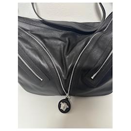 Versace-Versace Hobo Repeat Shouder Bag-Black
