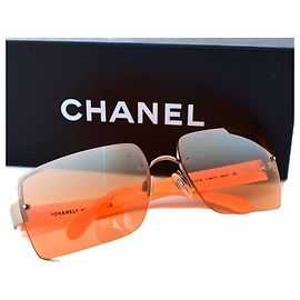 Chanel Sunglasses Orange Plastic Orange