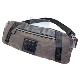 Bolsa de viagem Chanel Sport preta e cinza de couro Preto Cinza