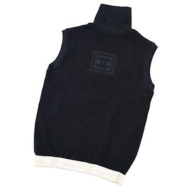 Chanel Black High Neck Top Polyester Black