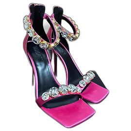 Sandali in cristallo Versace Argento Rosa