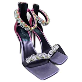 Versace-Versace Crystal Sandals-Silvery,Pink