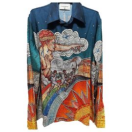 Camicia Uni Casablanca Blu Multicolore