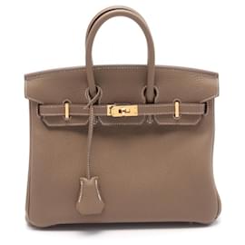Hermès-Sac à main Hermes Birkin 25 Togo Marron-Marron