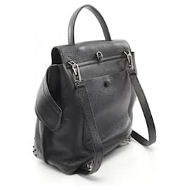 Tod's-Tod's Leather Wave Backpack Black-Black