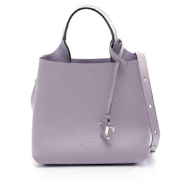 Tod's-Tod's Timeless Leather Handbag Purple-Purple