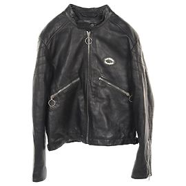 Acne Studios Distressed Leather Jacket Black Black