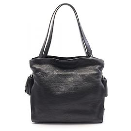 Loewe Flamenco 30 Leather Shoulder Bag Black Black
