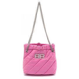 Balenciaga Crush XS Leather Shoulder Bag Pink