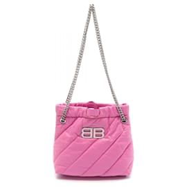 Balenciaga-Balenciaga Crush XS Leather Shoulder Bag-Pink