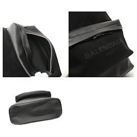 Balenciaga-Balenciaga Canvas Leather Backpack 392007-Black