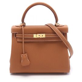 Hermès Hermes Kelly 25 Togo Handbag Brown Brown