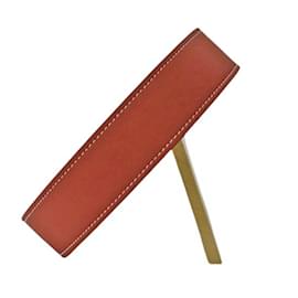 Hermès-Hermes Round Circe Leather Mirror-Brown