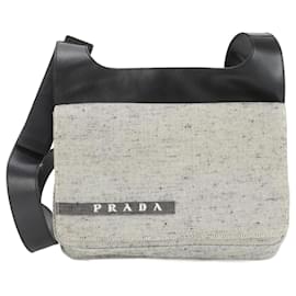 Autre Marque-Pradasports Leather Canvas Shoulder Bag Tote-Brown,Black