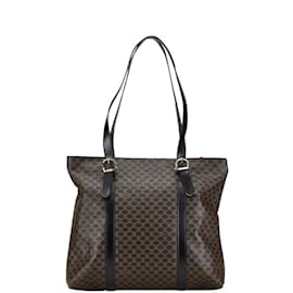 Céline-Celine Macadam Tote Bag-Brown,Black
