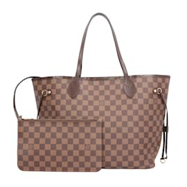 Louis Vuitton-Louis Vuitton Neverfull MM Damier Tote Bag-Brown,Damier ebene