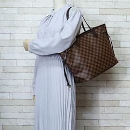 Louis Vuitton-Louis Vuitton Neverfull MM Damier Tote Bag-Brown,Damier ebene