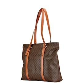 Céline-Celine Macadam Tote Bag-Brown