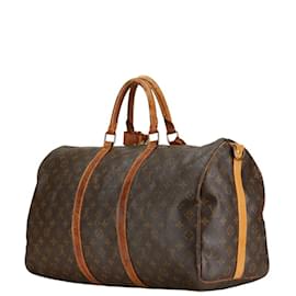 Louis Vuitton-Louis Vuitton Monogram Keepall Bandouliere 50-Brown