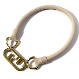Colar de pingente de couro Fendi Orlock Outro