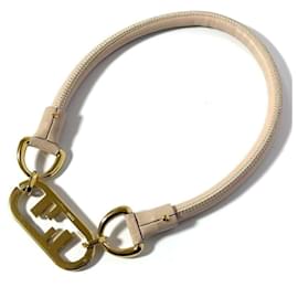 Fendi-Fendi Orlock Leather Choker Necklace Pendant-Other