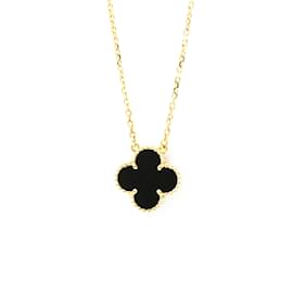 Van Cleef & Arpels-Van Cleef & Arpels Vintage Alhambra Pendant Necklace-Golden